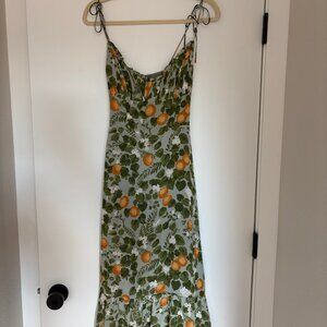 Reformation Embry Midi Dress; Orange Grove; Size 4 (Perfect Condition)